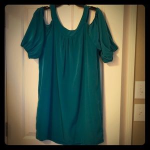 Cold shoulder green dress